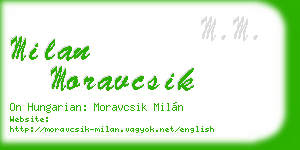 milan moravcsik business card